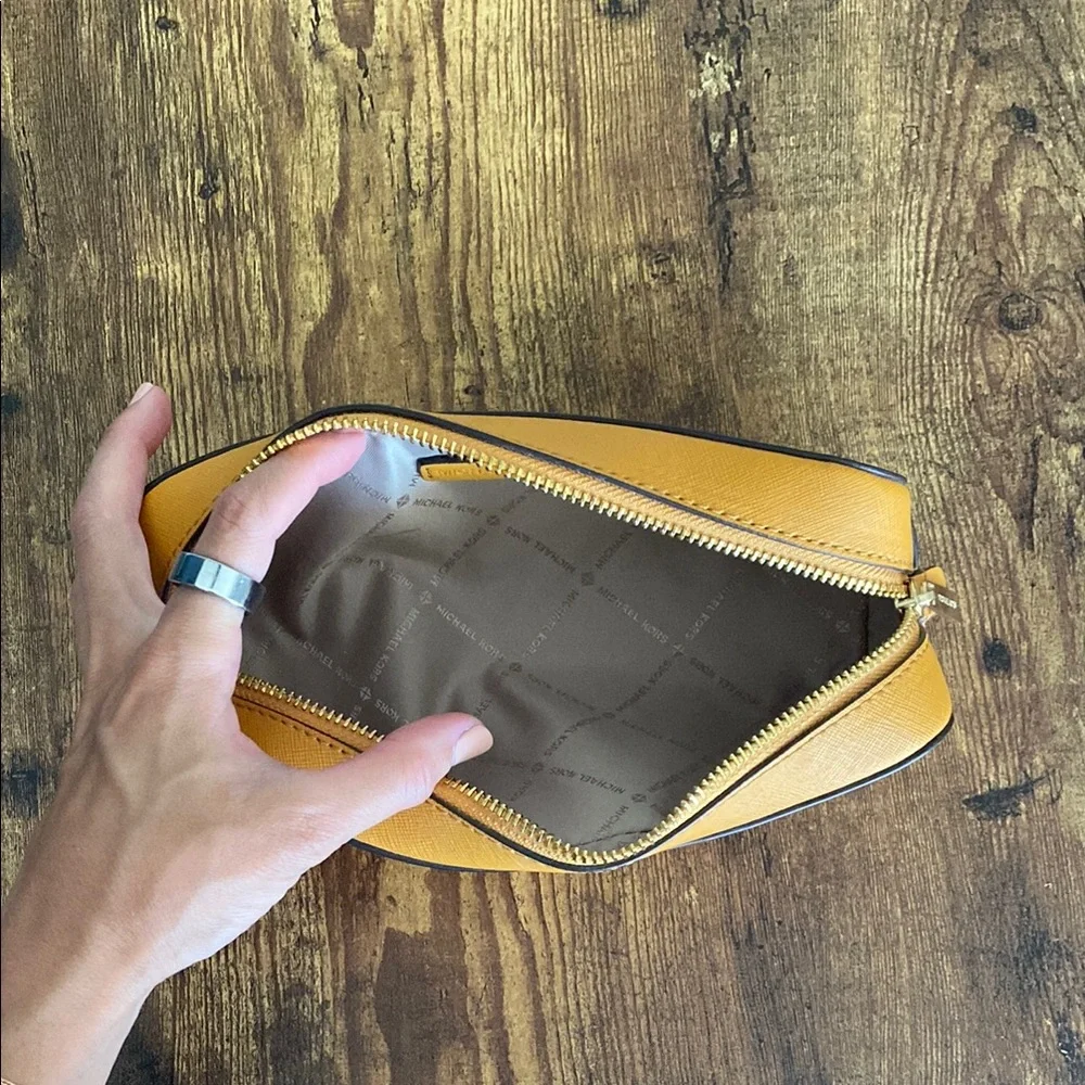 Michael Kors Yellow Saffiano Zip-Around Wallet - Picture 5 of 5